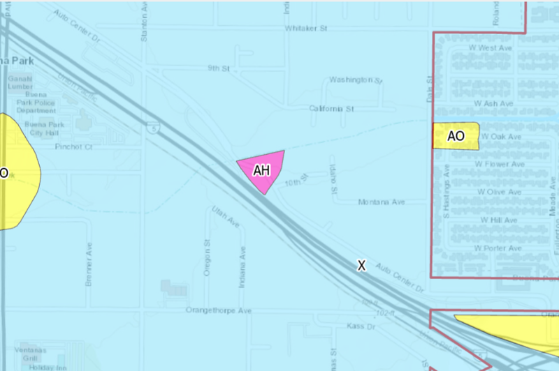 Buena Park - FEMA Flood Data Map